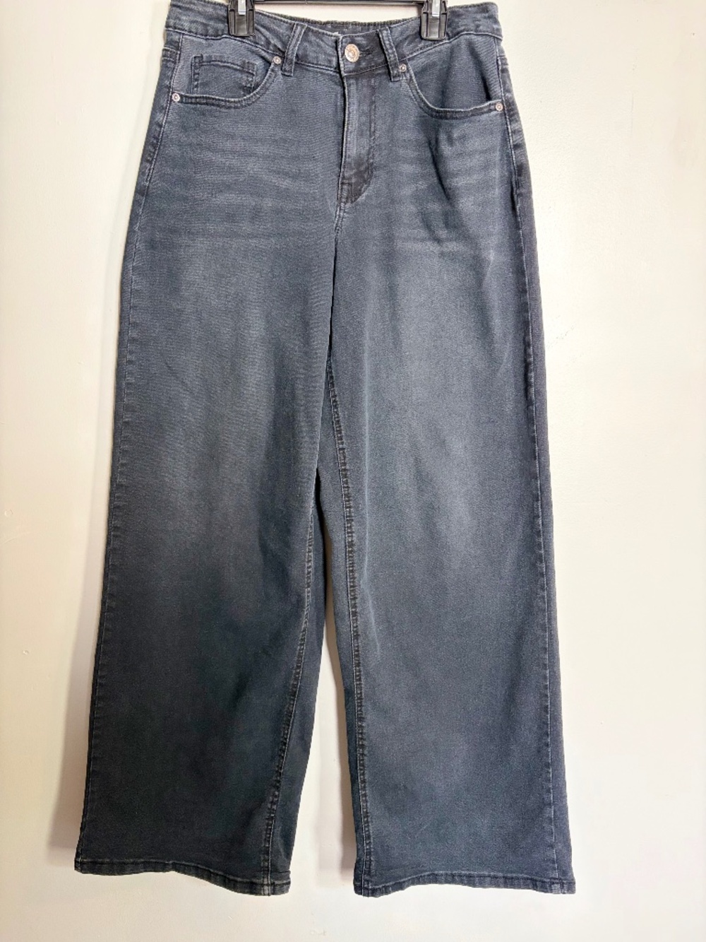 Almost Famous Mid-Rise Baggy Wide Leg Grunge Streetwear Black Jeans Women Size 9